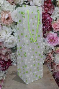 Zelená kvetinková darčeková taška 36cm