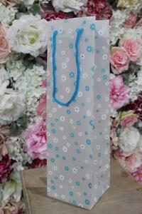 Modrá kvetinková darčeková taška 36cm