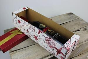 Bordová darčeková krabica na víno 34cm