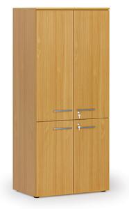 Kancelárska policová skriňa PRIMO WOOD, polené dvere, 800 x 500 x 1781 mm, buk