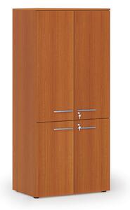 Kancelárska policová skriňa PRIMO WOOD, polené dvere, 800 x 500 x 1781 mm, čerešňa