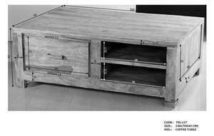 NATURAL Príručný stolík poličkami 100x70 cm, palisander