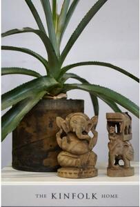 Ručne vyrobená drevená figúrka Ganéša a slona