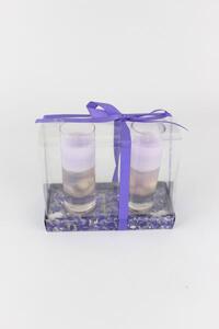 Fialové levanduľové gelové sviečky 13 cm