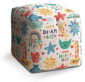 Sablio Taburet Happy day - 40x40x40 cm