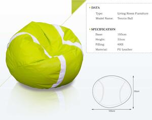 INTERMEDIC Sedací vak Tenis ball, Ekokoža, 400l - E16 - Zelená olivová svetlá (Ekokoža)