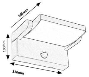Brilagi-LED Vonkajšie nástenné svietidlo so senzorom ANKLE LED/18W/230V 4000K IP65