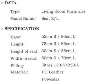 Sedací Vak INTERMEDIC Seat L ekokoža - E05 - Ružová(ekokoža)