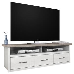 TV DIEL, biela, farby hľuzovkového dubu, 148/46/43 cm Carryhome - TV nábytok