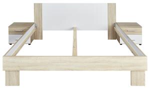 Posteľ s nočnými stolíkmi ACTORI dub sonoma/biela, 180x200 cm