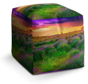 Sablio Taburet Levanduľové pole - 40x40x40 cm