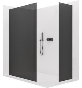 CERANO - Sprchová zástena Walk-in Crystal TL/P - bezvzperový systém - čierna matná, grafitové sklo - 50x50 cm