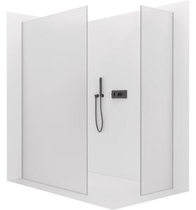 CERANO - Sprchová zástena Walk-in Crystal TL/P - bezvzperový systém - čierna matná, mliečne sklo - 50x50 cm