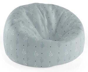Sablio Sedací vak Cocoon Modré a biele lístky - 75 x 45 x 35 cm