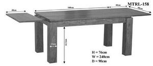 DAKOTA Jedálenský stôl 160-240x90 cm, palisander