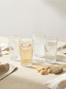 Sinsay - Sada pohárov s reliéfnym vzorom paliem 4 pack - clear