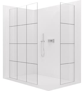 CERANO - Sprchová zástena Walk-in Crystal TL/P - bezvzperový systém - chróm, industriálne sklo - 90x90 cm