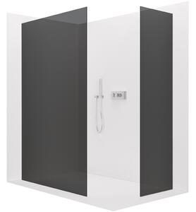 CERANO - Sprchová zástena Walk-in Crystal TL/P - bezvzperový systém - chróm, grafitové sklo - 110x70 cm