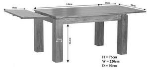 DAKOTA Jedálenský stôl 140-220x90 cm, palisander