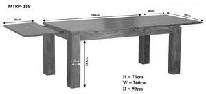 DAKOTA Jedálenský stôl 180-260x90 cm, palisander