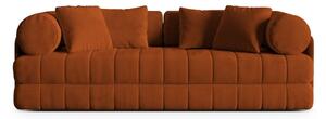 Terakotová zamatová rozkladacia pohovka 206 cm Kemi – Cosmopolitan Design