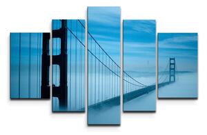 Sablio Obraz - 5-dílný Golden Gate 3 - 125x90 cm