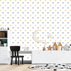 Sablio Tapeta Maľované srdce na bielej - 125x75 cm