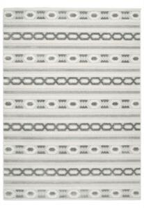 Šnúrkový koberec Stella D402A Etno sivý / strieborný / krémový