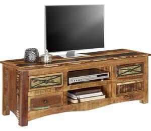 NÍZKA KOMODA, recyklované drevo, viacfarebná, 140/50/45 cm Landscape - TV nábytok