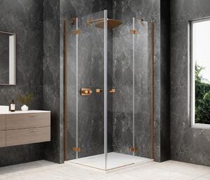 Polysan Polysan, GLOBE COPPER MATT obdĺžniková sprchová zástena 900x800mm, rohový vstup, číre sklo, GB5980PG