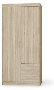 Šatníková skriňa Elenas 2D 3S 90 x 190 x 53 cm - dub sonoma