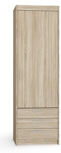 Šatníková skriňa Elenas 1D 60 x 190 x 53 cm - dub sonoma