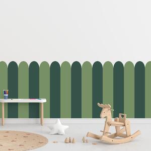 PIPPER. Textilná samolepiaca tapeta - Oblúk - Zelená farba Farba: Kombinácia, Veľkosť: 100 cm