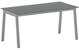 Rokovací kancelársky stôl PRIMO BASIC, 160x80 cm, sivostrieborná podnož, grafit