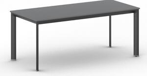 Rokovací kancelársky stôl PRIMO INVITATION, 180x80 cm, čierna podnož, grafit