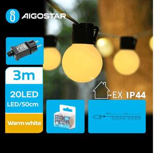 Aigostar - LED Vonkajšia dekoratívna reťaz 20xLED/3m IP44 teplá biela