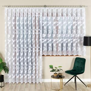 Biela žakarová záclona MARTYNA 300x250 cm