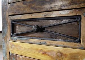 OLDTIME Vitrína so šuplíkmi 180x90 cm, staré drevo