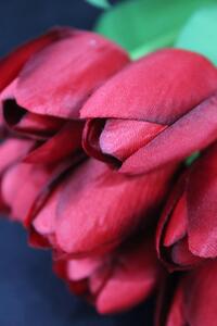 Červená umelá kytička tulipánov 40cm