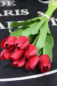 Červená umelá kytička tulipánov 40cm