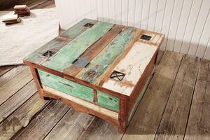 OLDTIME Konferenčný stolík otvárací 90x90 cm, staré drevo