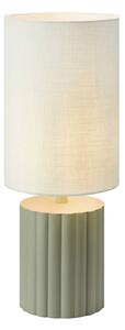 Stolná lampa Can, biela/sivá, výška 57 cm, keramika, textil
