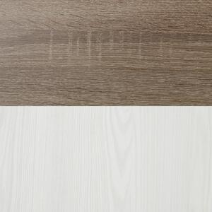 Posteľ s nočnými stolíkmi PARVATI pínia biela/dub truffel, 180x200 cm