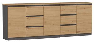 NovýNábytok.sk Set 2ks. komôd Cervantina 1 (antracit + dub artisan). Akcia -20%. Vlastná spoľahlivá doprava až k Vám domov. 1132872