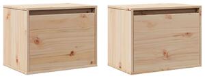 Nástenné skrinky 2 ks 45x30x35 cm masívne borovicové drevo
