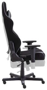HERNÁ STOLIČKA, kožený vzhľad, sivá, čierna Dxracer - Kancelárske stoličky