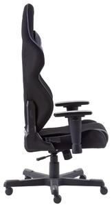 HERNÁ STOLIČKA, kožený vzhľad, sivá, čierna Dxracer - Kancelárske stoličky