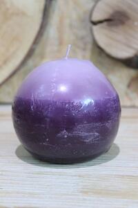 Tmavo fialová voňavá sviečka v tvare gule 9cm