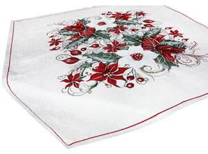 Vianočný ženilkový obrus Vianočná ruža 90x90 cm Chenille IT040 Farba Viacfarebná Rozmery 90x90 cm
