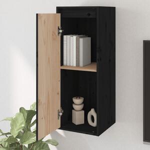 Nástenné skrinky 2 ks čierne 30x30x80 cm masívna borovica